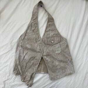 Zara Beige Denim Halter Top